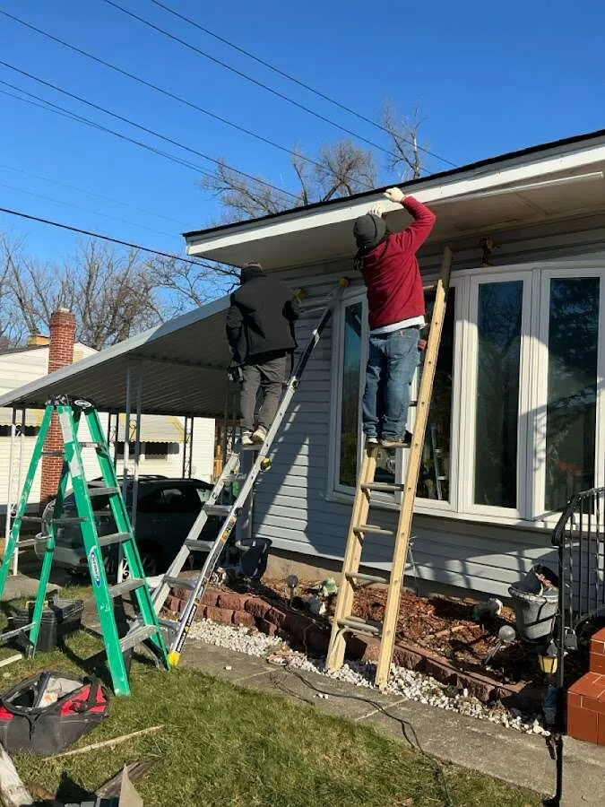 Restoration crew performing exterior repair in Esopus